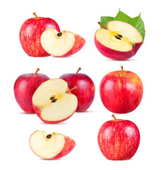 Red apple on white background