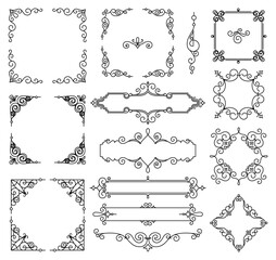 Fototapeta premium trendy linear frame with copy space for text - wedding invitation design template - decorative background greeting card in mono line style