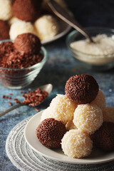 Beijinho and Brigadeiro sweets - national cuisine of Brazil	