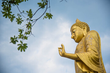 Standing Buddha image, the President of Blessing along the Mekong River at Ban Tha Khrok, Chiang...