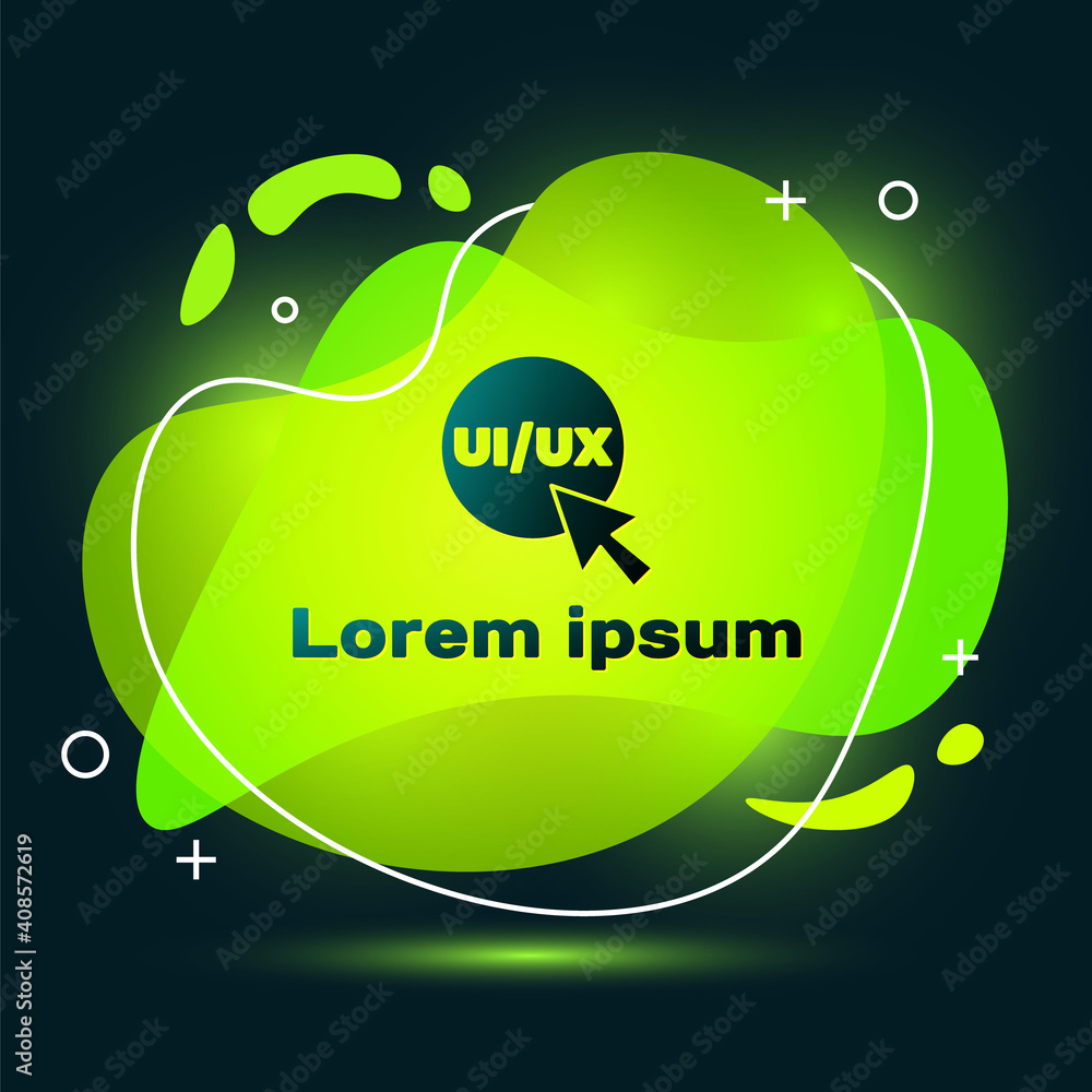 Poster black ui or ux design icon isolated on black background. abstract banner with liquid shapes. vector.