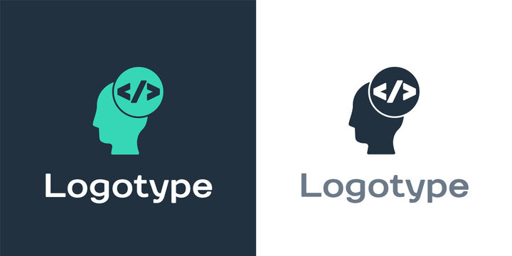 Logotype Web design and front end development icon isolated on white background. Logo design template element. Vector.