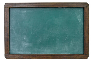 Green color chalkboard with wooden frame