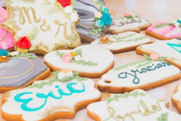 Cookies with heart shape for weddings or valentines day