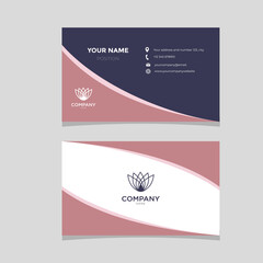 Business card color pink and grey