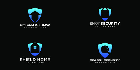 shield logo design template vector premium