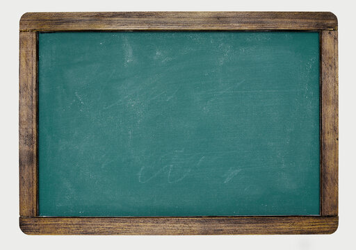 Green color chalkboard with wooden frame