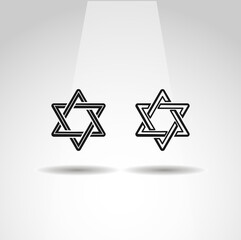 Obraz premium David star vector icon, simple David star icon
