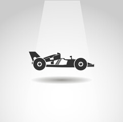 Sports car vector icon, simple racing Sport car icon