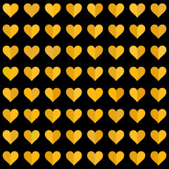 Stylish golden hearts seamless vector pattern. Wedding background. Romantic vector wallpaper for your design.