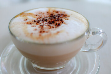 Hot cappuccino  coffee 