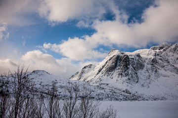 Fototapeta premium Winter in Lofoten Islands, Northern Norway