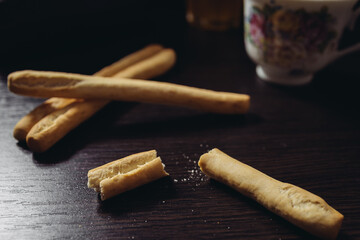 Pangri sticks baked from flour the national food of italy