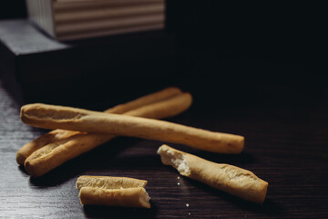 Pangri sticks baked from flour the national food of italy
