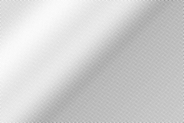 Black and white vector halftone. Subtle halftone digital texture. Faded dotted gradient. Comic effect overlay