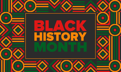 Black History Month. African American History. Celebrated annual. In February in United States and Canada. In October in Great Britain. Poster, card, banner, background. Vector illustration