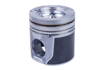 truck diesel engine piston isolated on white background