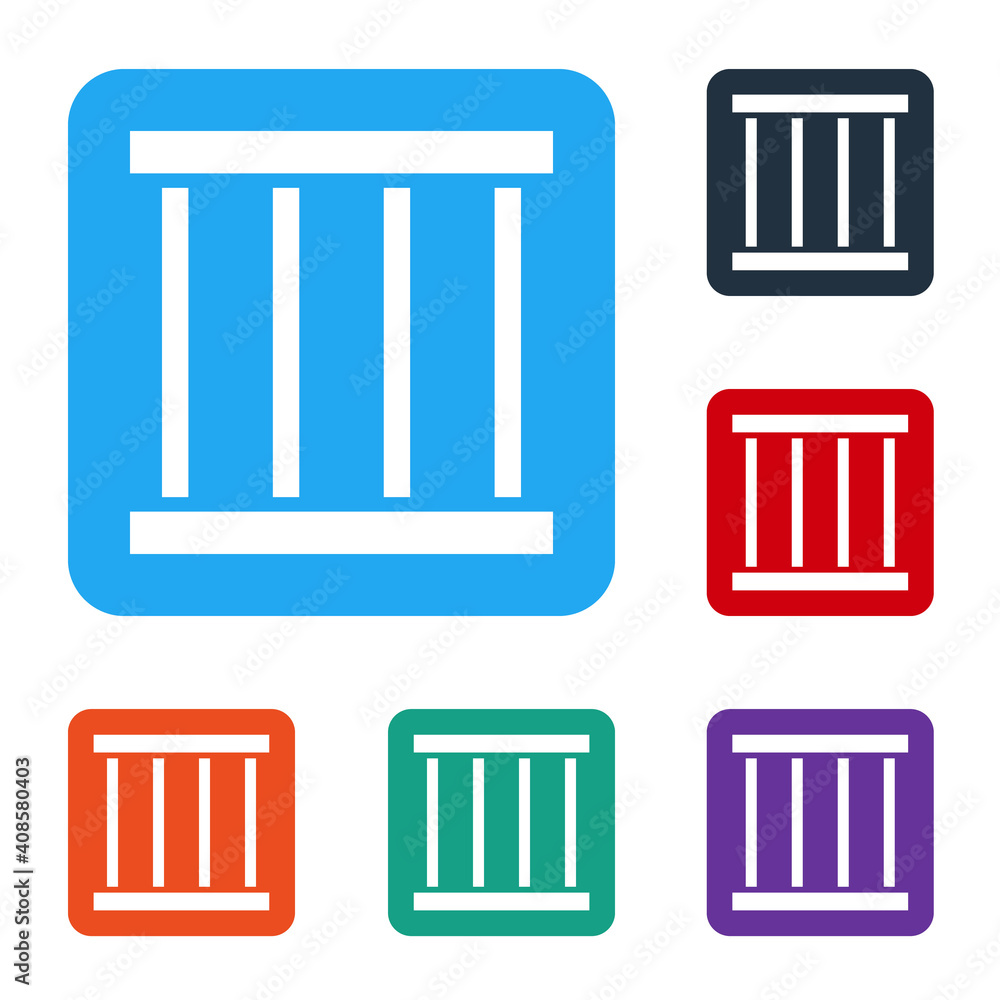 Aufkleber white prison window icon isolated on white background. set icons in color square buttons. vector.
