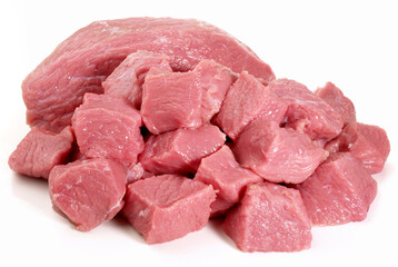 Veal Meat and Goulash Isolated on white Background