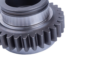 Car gears mechanical transmission isolated on white background