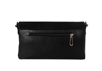 Backside of black bag isolated on white