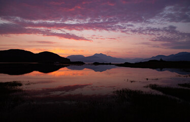 sunset over the lake