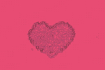 pink valentine heart. Ornate glow stylish backdrop in dark purple and pink colors for festive card. Cool creative jewellery design great for layout of invitation. Modern art oriental style with frame 