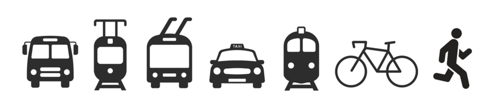 Transportation Icons Or Public Transport Icons Set. Vector