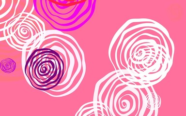 Light Purple, Pink vector doodle pattern with roses.