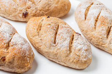 close up shot bread isolated white background (1)