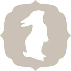 Cute rabbit silhoutte, vector illustration.