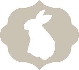 Cute rabbit silhoutte, vector illustration.