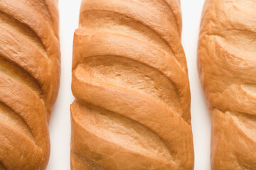 loaf on a white background , sliced loaf , bakery products