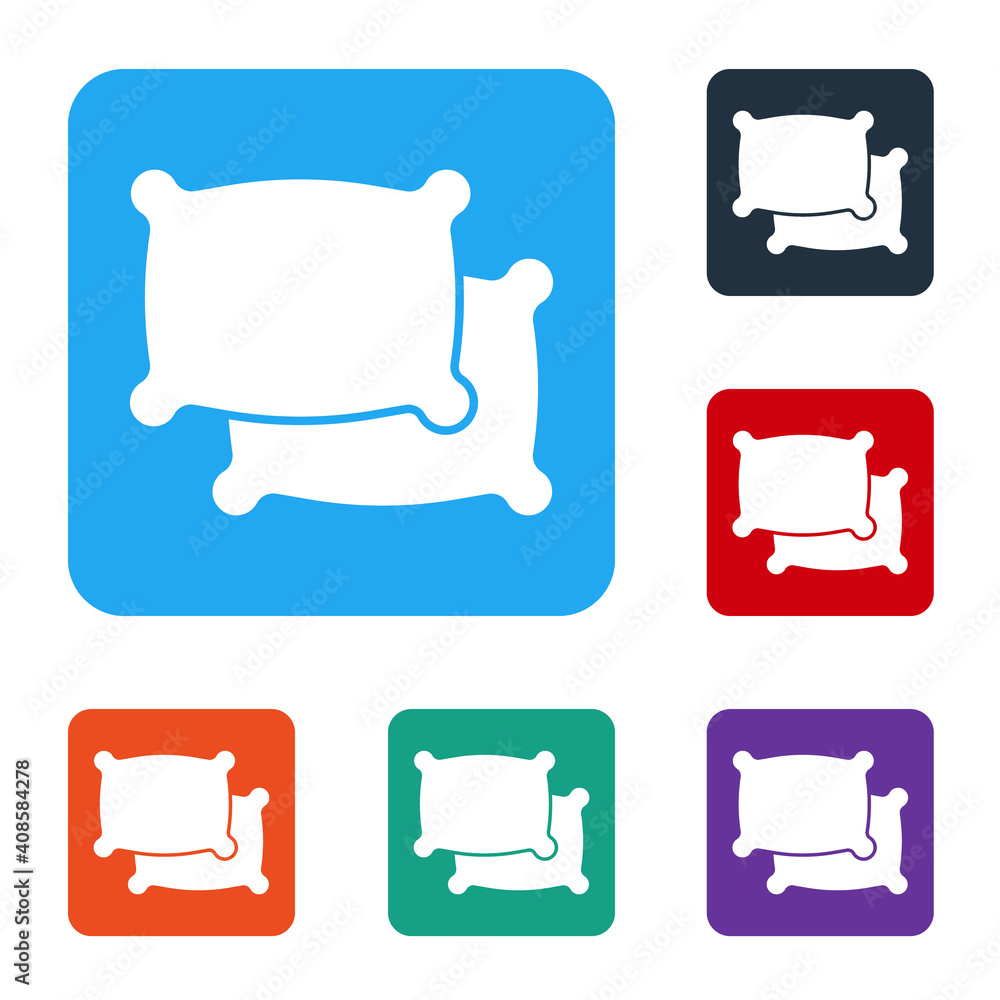 Poster white rectangular pillow icon isolated on white background. cushion sign. set icons in color square 