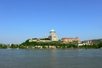 Fototapeta na wymiar View on Esztergom, Hungary from the Slovakian side of the river Danube