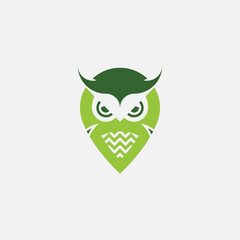 Vector illustration of a logo design forming a flying owl.
