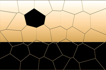 soccer ball on a net. illustration of a honeycomb. abstract geometric background. Decorative light backdrop in orange colors. Cool stylish contemporary art. Trendy abstract web design of banner. 