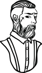 Old school tattoo.comic halftone and pop art style.Women in mask of a lion and flower, Hand drawn vector