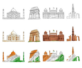 Must visit tourist places in India - Taj Mahal, India Gate, Red Fort, Qutab Minar