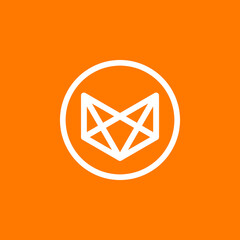 Vector illustration of a logo design forming a fox head