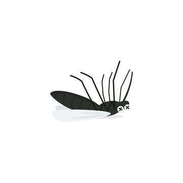 Dead mosquito icon. Clipart image isolated on white background.