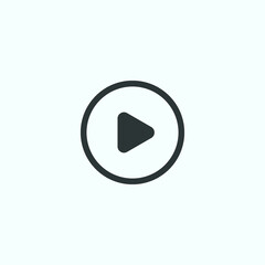 Play button icon in trendy flat style isolated on grey background. Play symbol for your web site design, logo, app, UI. Vector illustration
