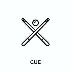 cue icon vector. billiards sign symbol for modern design. Vector illustration