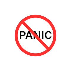 Don't panic stop sign. Clipart image.