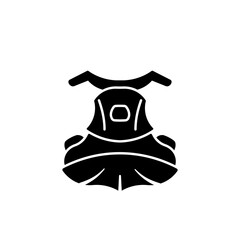 Ski jet front view glyph icon. Clipart image isolated on white background.