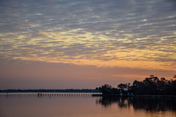 sunset over the river