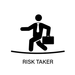 Risk taker icon. Clipart image isolated on white background.