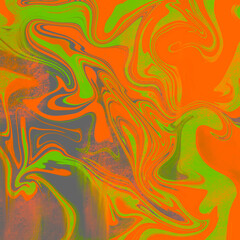 Abstract wavy vibrant facture. Splashed liquid paints. Psychedelic trippy effect. Distortion. Creative graphic design. Colorful artistic illustration. Digital art. Cover for music album. 