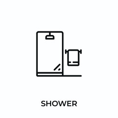 shower icon vector. shower sign symbol for modern design. Vector illustration