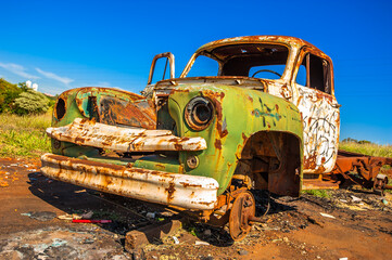 scrap car. old vehicles for recycling